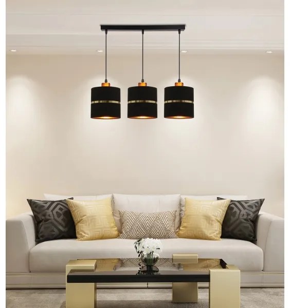 Csillár zsinóron ASSAM 3xE27/60W/230V fekete