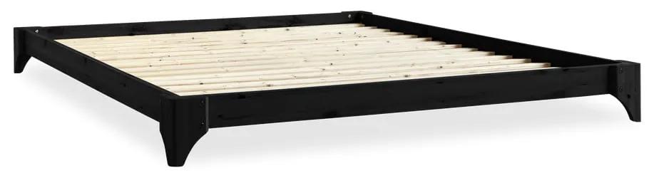 Elan fekete ágy borovi fenyőfából, 140 x 200 cm - Karup Design