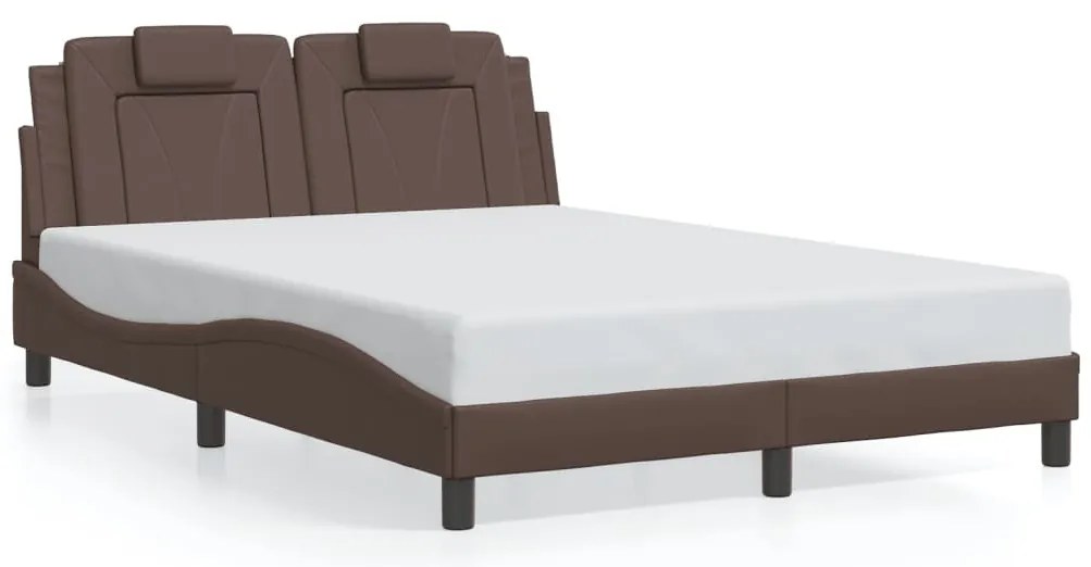 barna műbőr ágykeret Viana matrac nélkül 140x190 cm