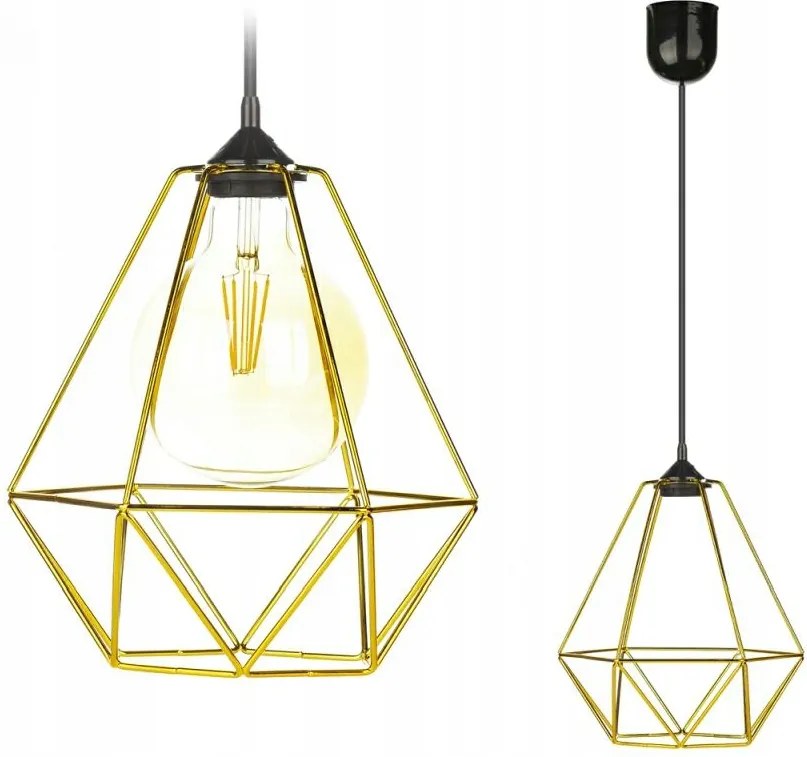 Paris Diamond függőlámpa 24 cm arany Mennyezeti Geometrikus Gyémánt