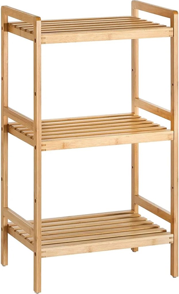 3 Szintes bambusz tárolópolc, 45 × 31,5 × 80 cm, natúr