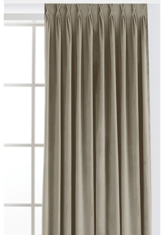 Bézs bársony dimout (részleges sötétítő) függöny 265x270 cm Velto – Filumi