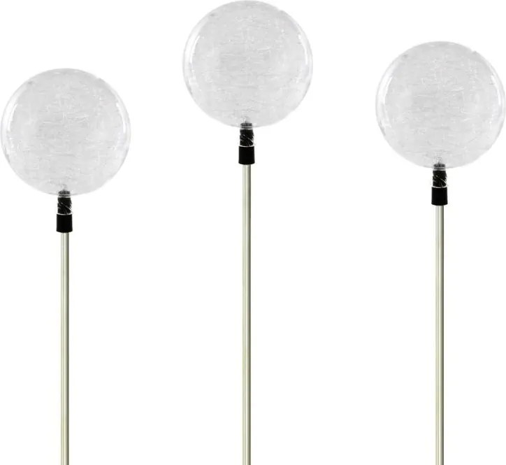 Kerti szoláris LED lámpa készlet – 3 db színváltó üveggömb