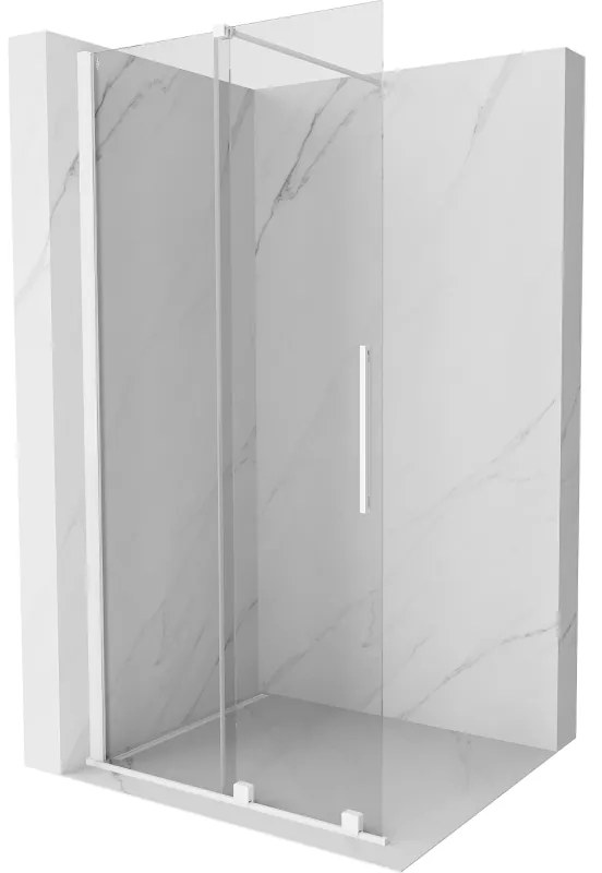 Mexen Velar, tolóajtó a nyílásba Walk-In típus 120 cm, 8 mm átlátszó üveg, fehér, 871-120-000-03-20