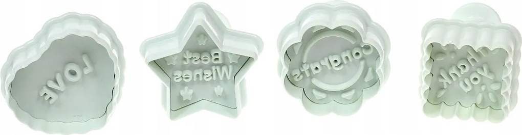 Süteményforma Formák lyukasztók préselt Feliratok 4 db-os Forma