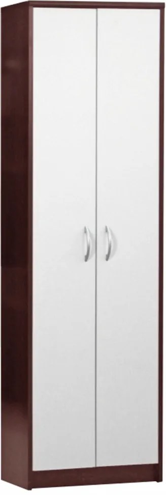 Polcos szekrény, wenge, fehér, MECKI