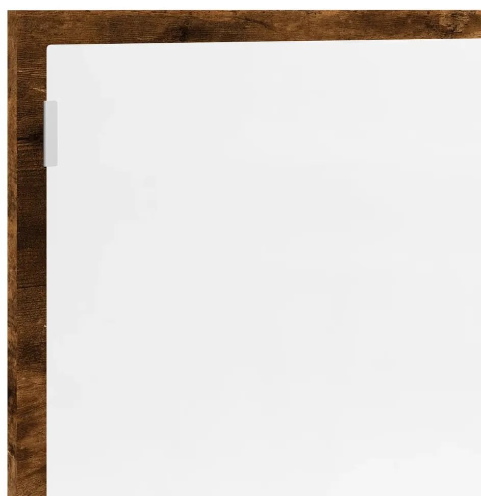 füstös tölgy szerelt fa LED-es fürdőszobatükör 100x8,5x37 cm