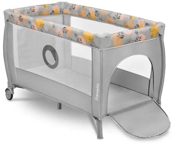 Lionelo - STEFI PLUS utazóágy, rózsaszín-sárga