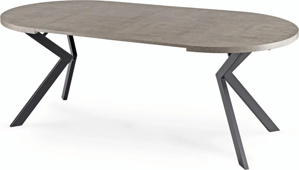 Kihúzható étkezőasztal 100–250 cm méretben, beton/fekete színben LUKAS