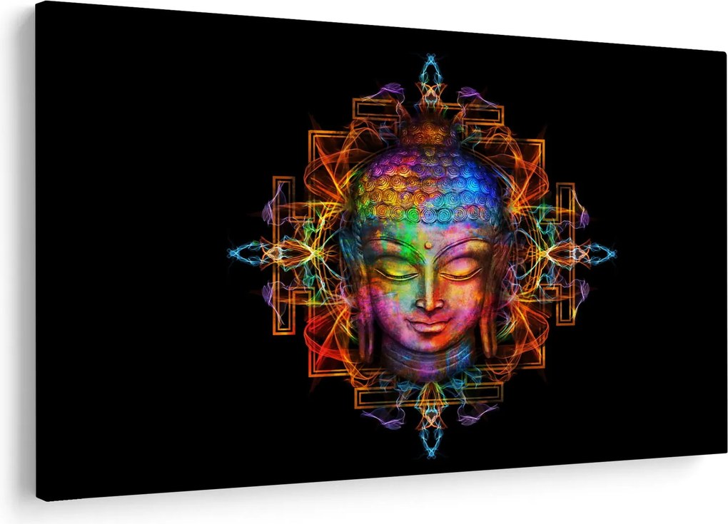 Kép - Buddha mellszobra neon színekben (90x60 cm)