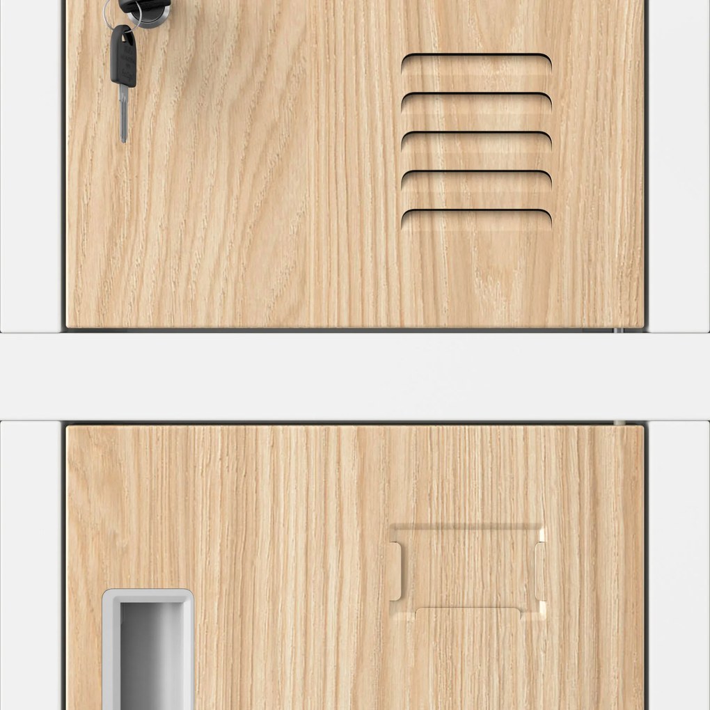 Rekeszes szekrény ROBERT, 1360 x 1720 x 450 mm, Eco Design: fehér/sonoma tölgy