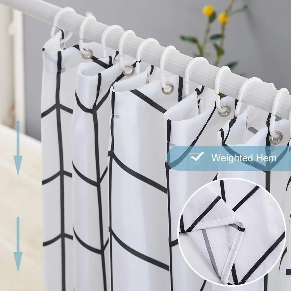 Zuhanyfüggöny - SQUARE - Impregnált textil - 180 x 200 cm