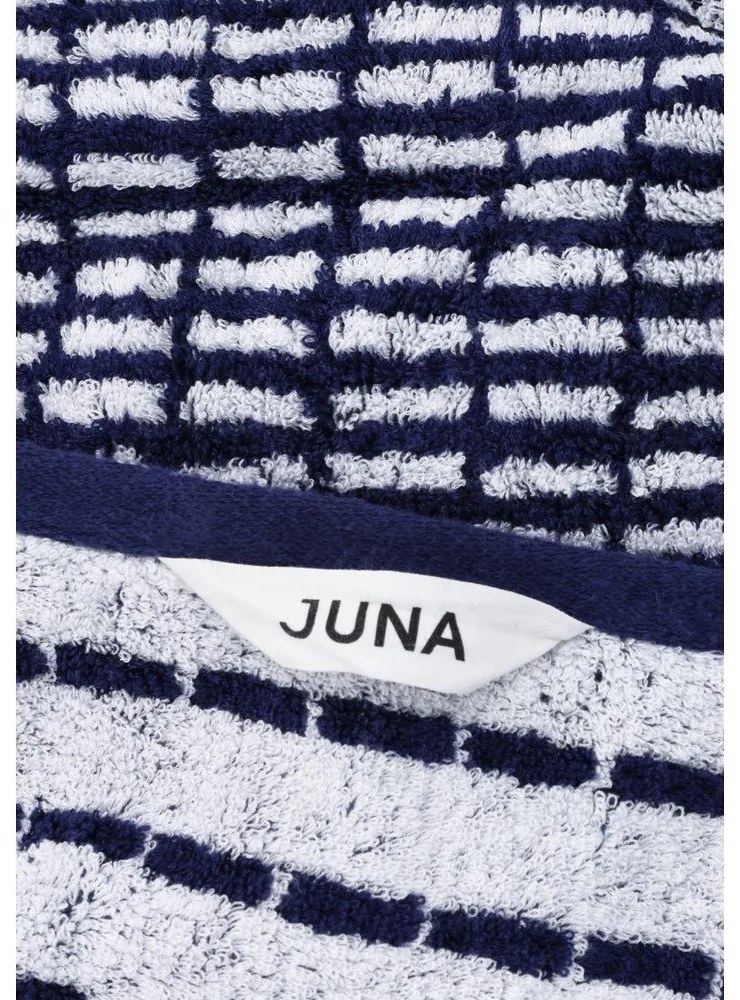 Fehér-kék frottír bambuszkeverék fürdőlepedő 70x140 cm Nuance – JUNA