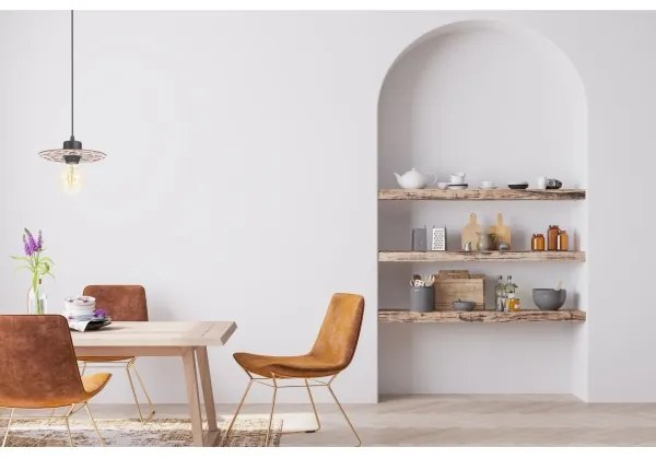 Csillár zsinóron FALCO 1xE27/60W/230V átm. 20 cm bézs