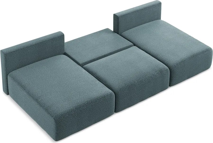 Türkiz kinyitható-tárolóhelyes sarokkanapé Kalena – Makamii