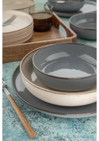 16 darabos étkészlet szürke/bézs/porcelán