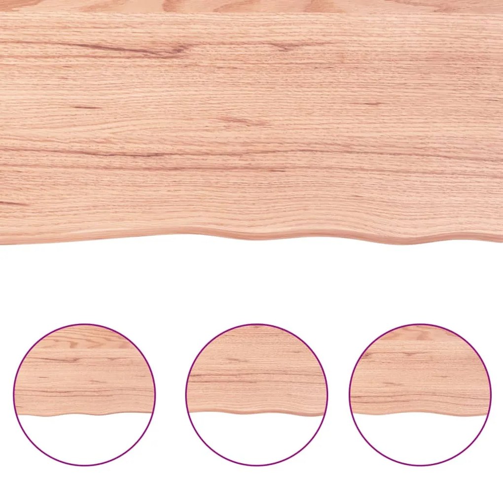 világosbarna kezelt tömör fa fürdőszobai pult 80x40x(2-6) cm