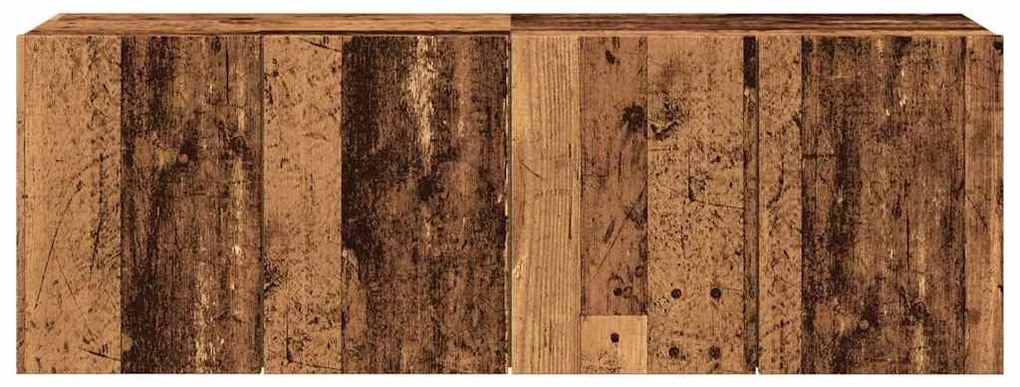 2 db antik fa színű falra szerelhető TV-szekrény 60 x 30 x 41cm
