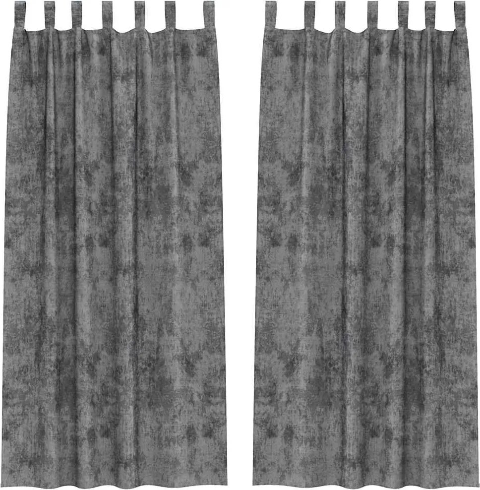 vidaXL Bársonyfüggönyök függönyökkel 2 pcs Szürke 225 x 140 cm Bársony