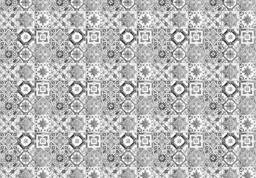 Fotótapéta - Fekete-fehér csempe (152,5x104 cm)