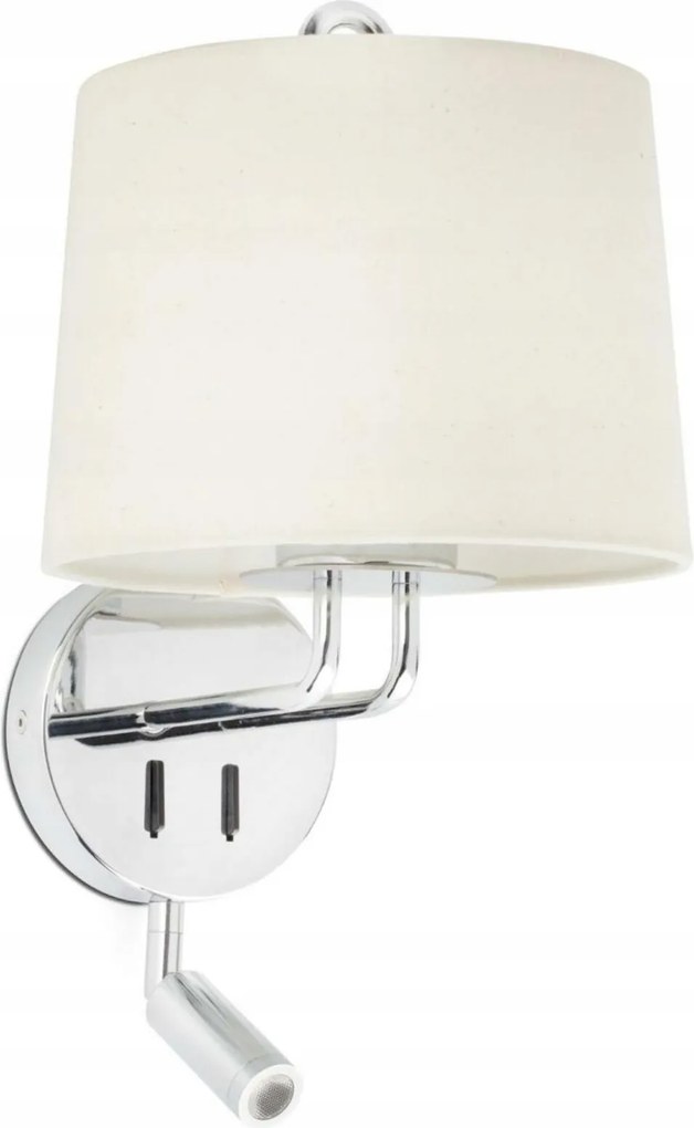 Faro Montreal fali lámpa króm/bézs Led olvasólámpával