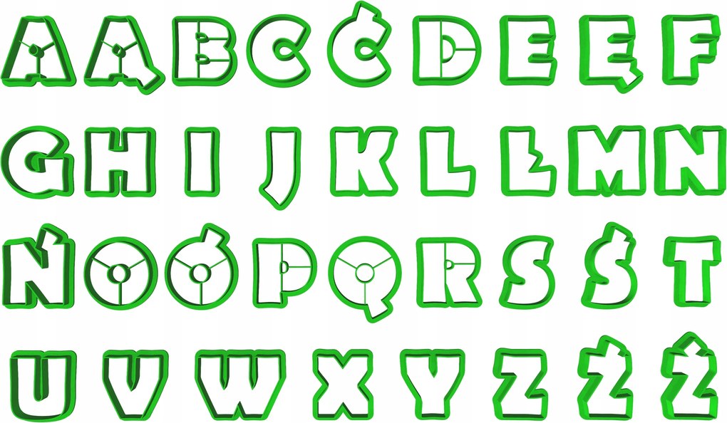 Mézeskalács lyukasztó Oktató Betűk Ábécé Szett 4cm