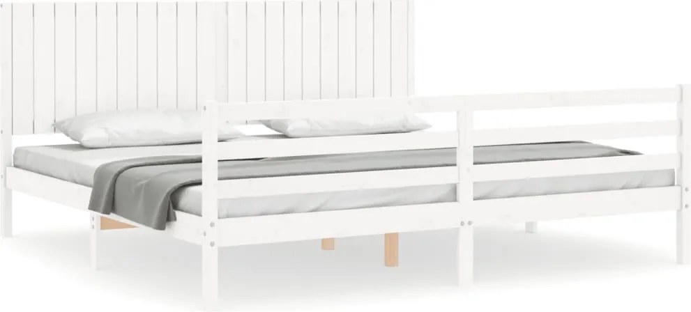 vidaXL tömör fa ágykeret fejtámlával 200 x 200 cm