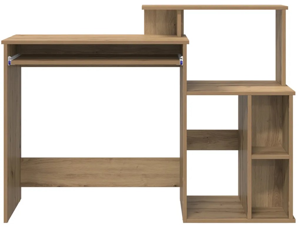 Íróasztal Tárolással Kézműves Tölgy 120.5x44x88.5 cm Szerelt Fa