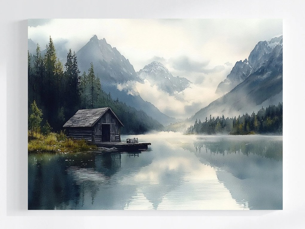 Vászonkép Canvas Tájkép Norvégia Hegyek Tó Fjord Kikötő 80x60