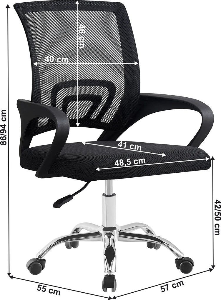 Irodai szék, fekete/fekete, DEX 4 NEW