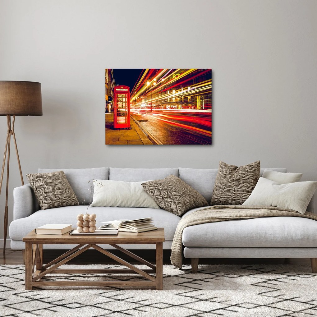 Kép - piros telefonfülke (70x50 cm)