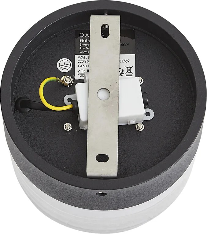 Design fali lámpa fekete opál üveggel IP44 - Michele