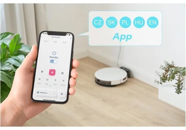 Sencor - Intelligens robotporszívó felmosóval 2in1 28W/2600 mAh Wi-Fi fehér + távirányító