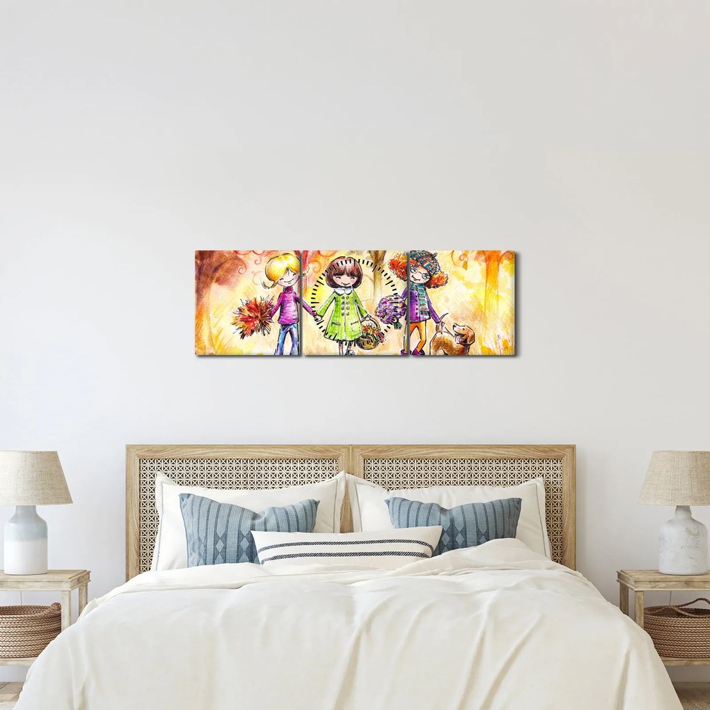 Kép - barátság (órával) (90x30 cm)