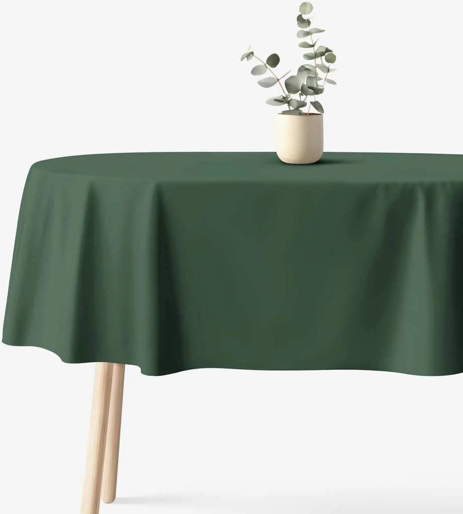 Goldea ovális karácsonyi pamut terítő - sötétzöld 140 x 280 cm