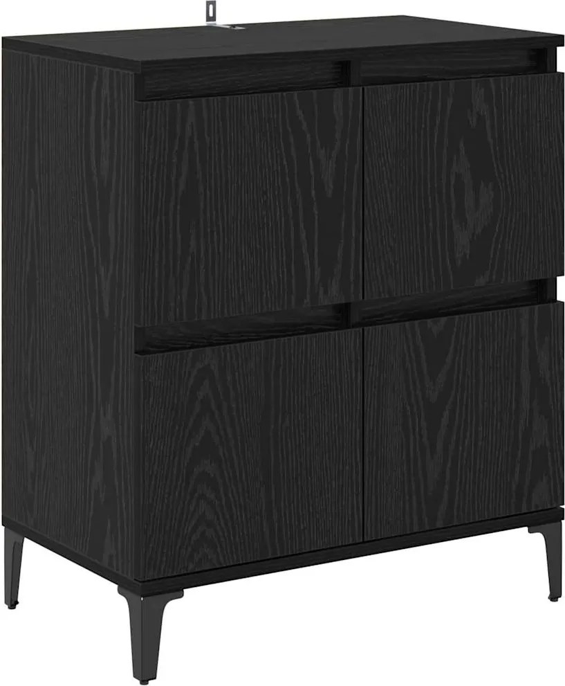 vidaXL Széf Fekete tölgy 60 x 35 x 70 cm Műszaki fa és vas