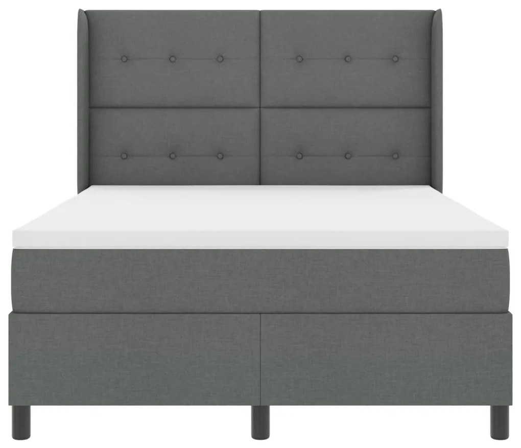 Boxspring Ágy Matrac nélkül Sötétszürke 160x200 cm Szövet