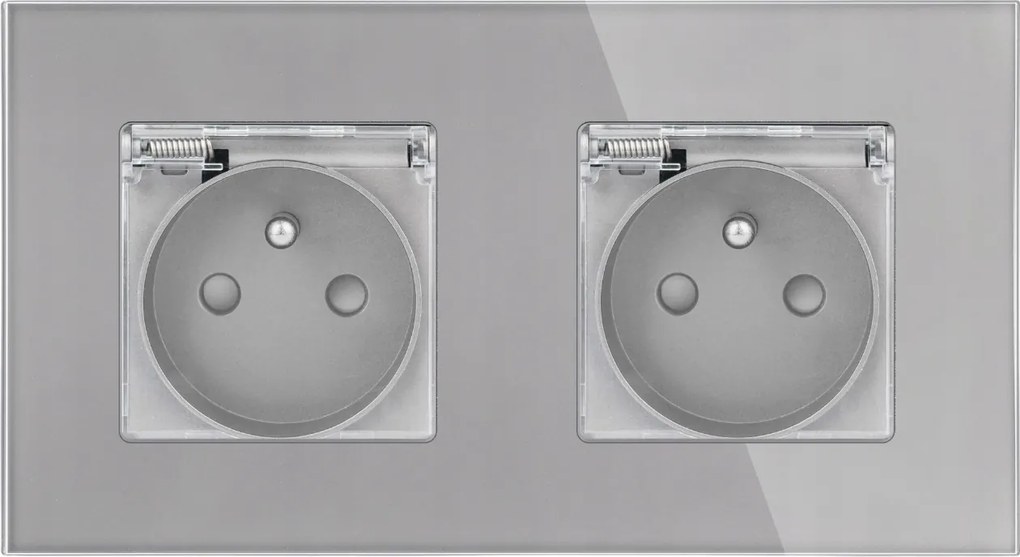 Dupla Kontakt Flex Üveg Aljzat Vízálló Flip-flop 2x1 Ezüst Szürke