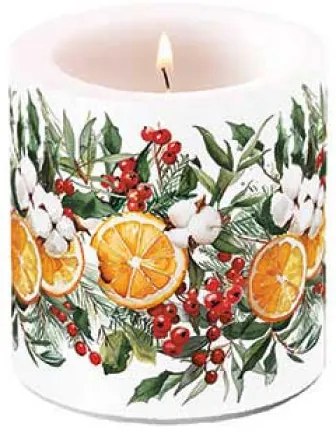 Karácsonyi átvilágítós viasz gyertya kicsi Téli Narancsvarázs