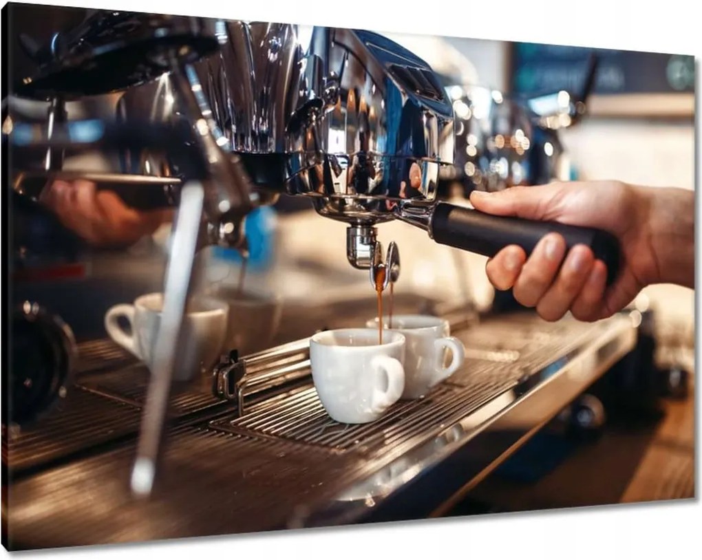 Festmények 100x70 Barista tölti a kávét