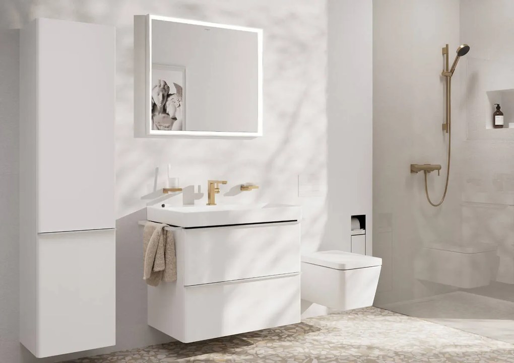 Hansgrohe Tecturis E, karos mosdócsaptelep 110 Fine CoolStart EcoSmart+ hulladékkészlettel, szálcsiszolt bronz, HAN-73023140