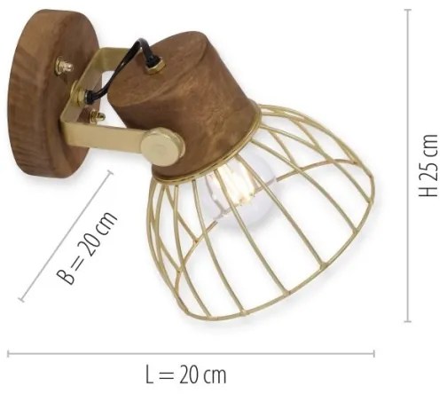Leuchten Direkt 11486-60 - Fali spotlámpa ALAMI 1xE27/25W/230V