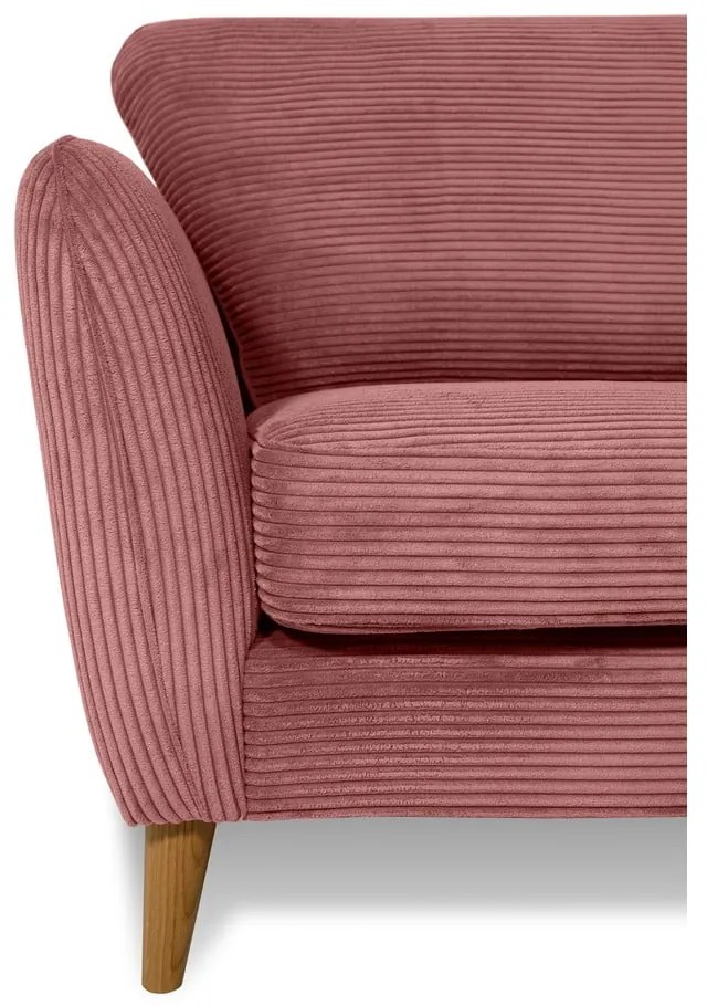 Rózsaszín kordbársony kanapé 170 cm Paris – Scandic