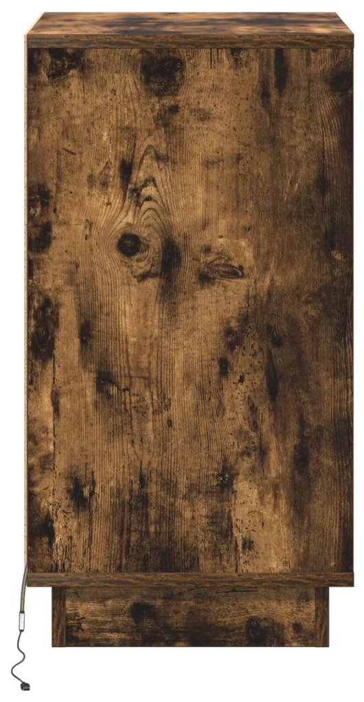 éjjeli szekrény LED-füstölt tölgy 39x34.5x65 cm szerelt fa