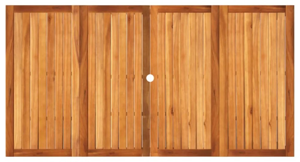 bézs polyrattan és akácfa kerti asztal 180 x 90 x 75 cm