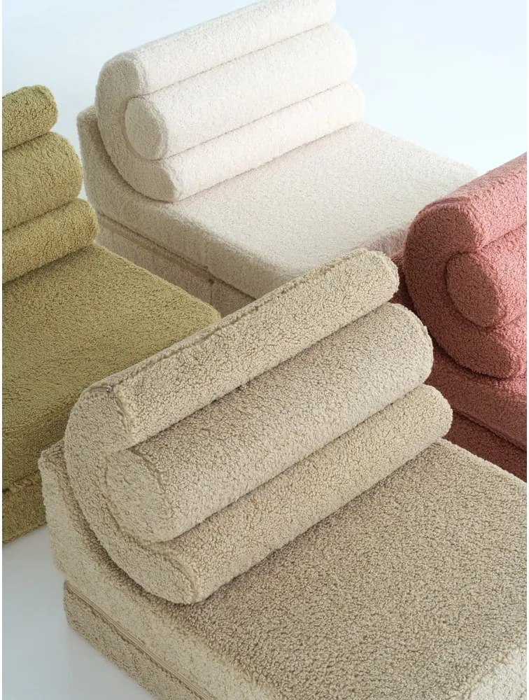 Világosbarna buklé gyerek fotel Flipster – Wigiwama