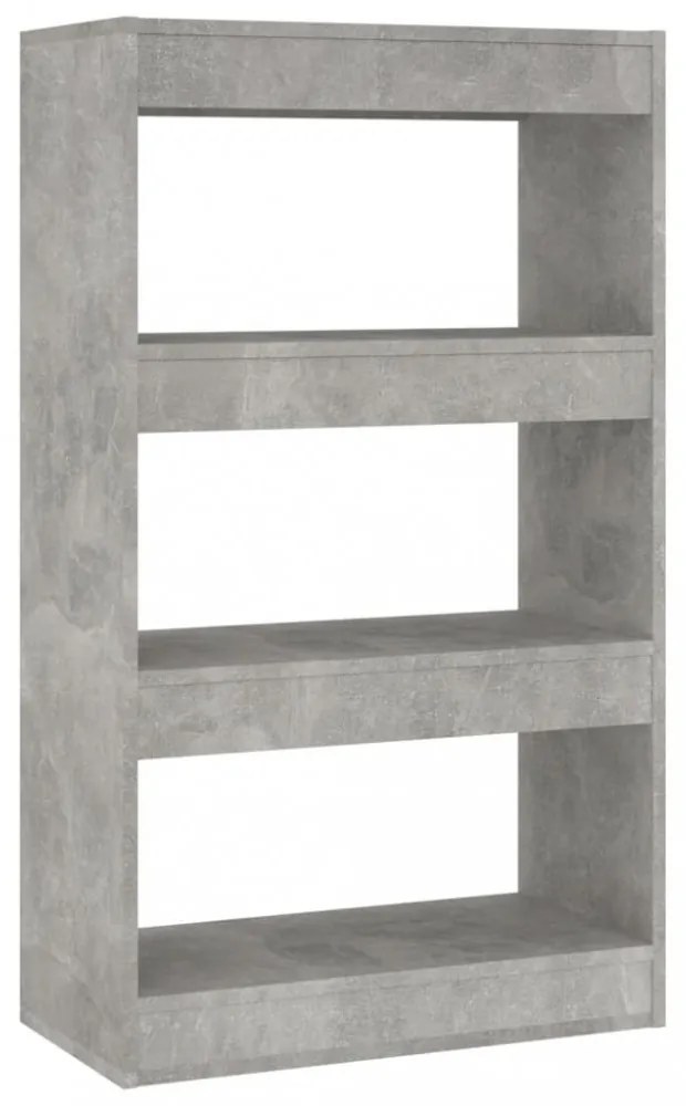betonszürke szerelt fa könyvszekrény/térelválasztó 60x30x103 cm