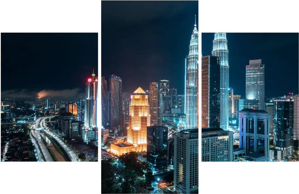 Kép - Éjszaka Kuala Lumpurban (90x60 cm)