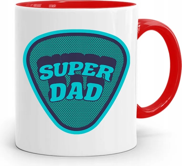 Piros Bögre Apának Szuper Dad Ajándék fényképes nyomtatással