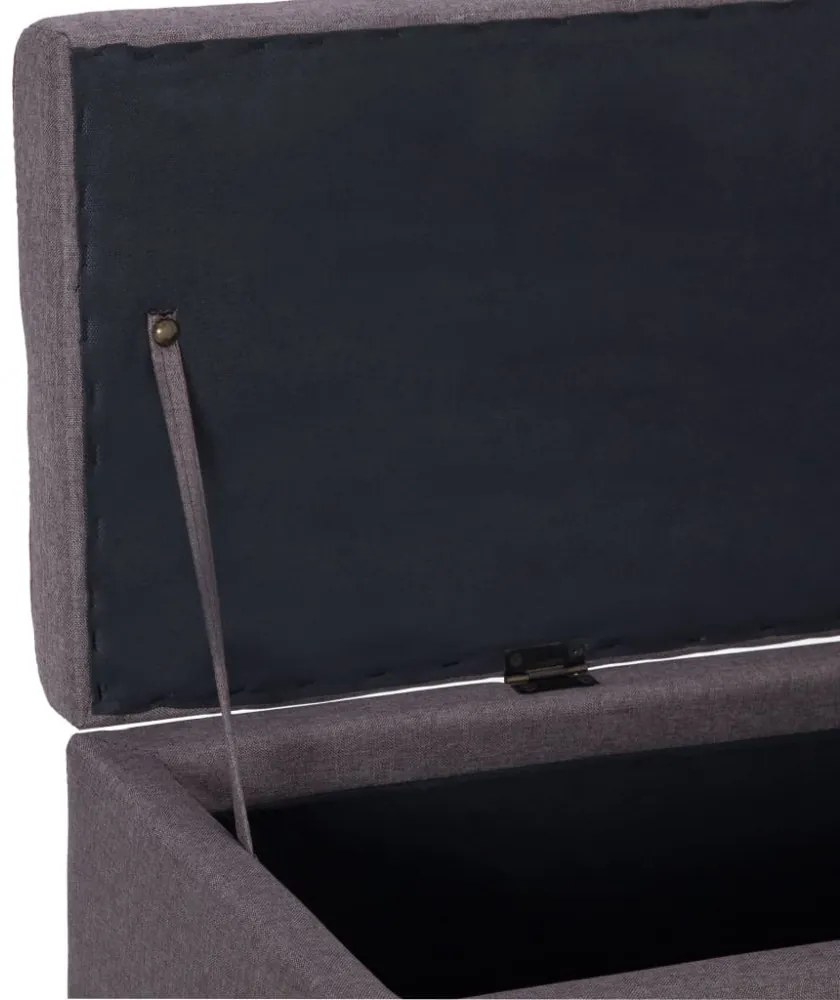 szürkésbarna poliészter pad tárolórekesszel 116 cm